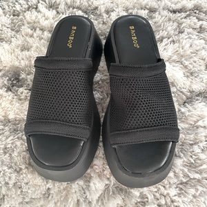 Black platform sandals. These can honestly fit size 8 feet too!